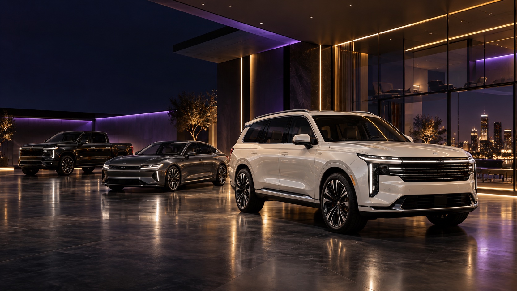 The fictional Velocity Motors showroom